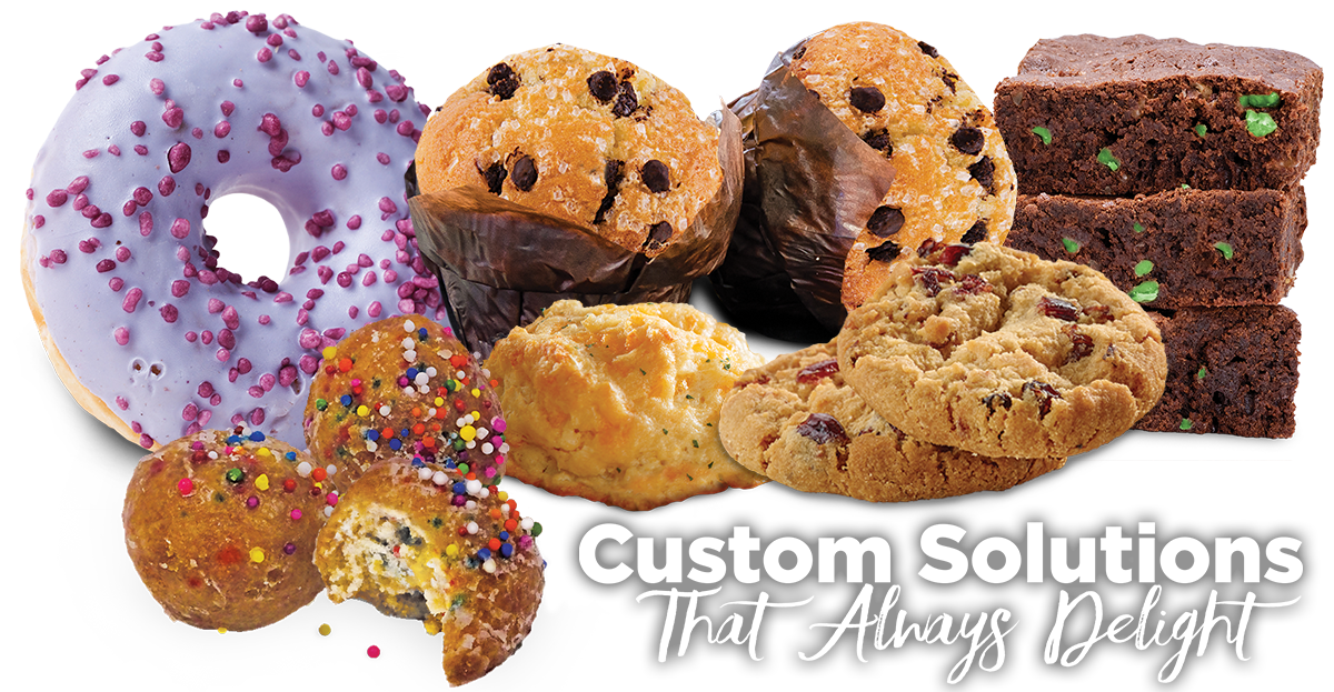 Food items with the words: Custom Solutions that Always Satisfy