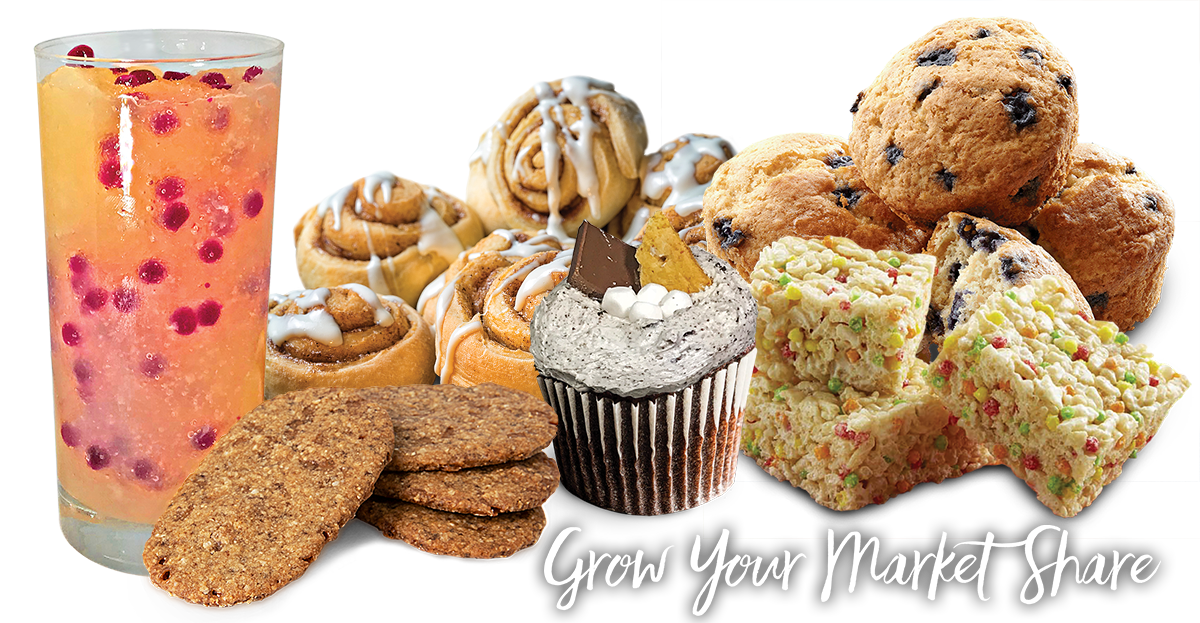 Food items with the words: Grow Your Market Share