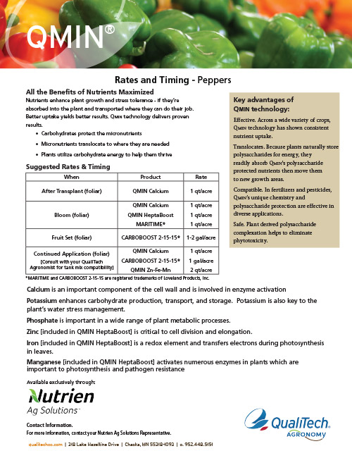 Peppers Rates and Timings Sheet